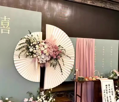 Large paper folding fan wedding backdrop decoration