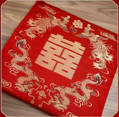 Double Happiness Dragon Phoenix Kneeling Pads for chinese wedding and tea ceremony