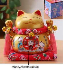 Golden Lucky Cat bring prosperity and good fortune into your space , also known as Maneki Neko