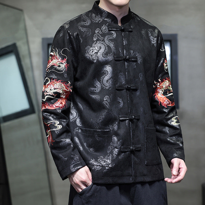 Oriental Style Dragon Embroidered Tang Jacket