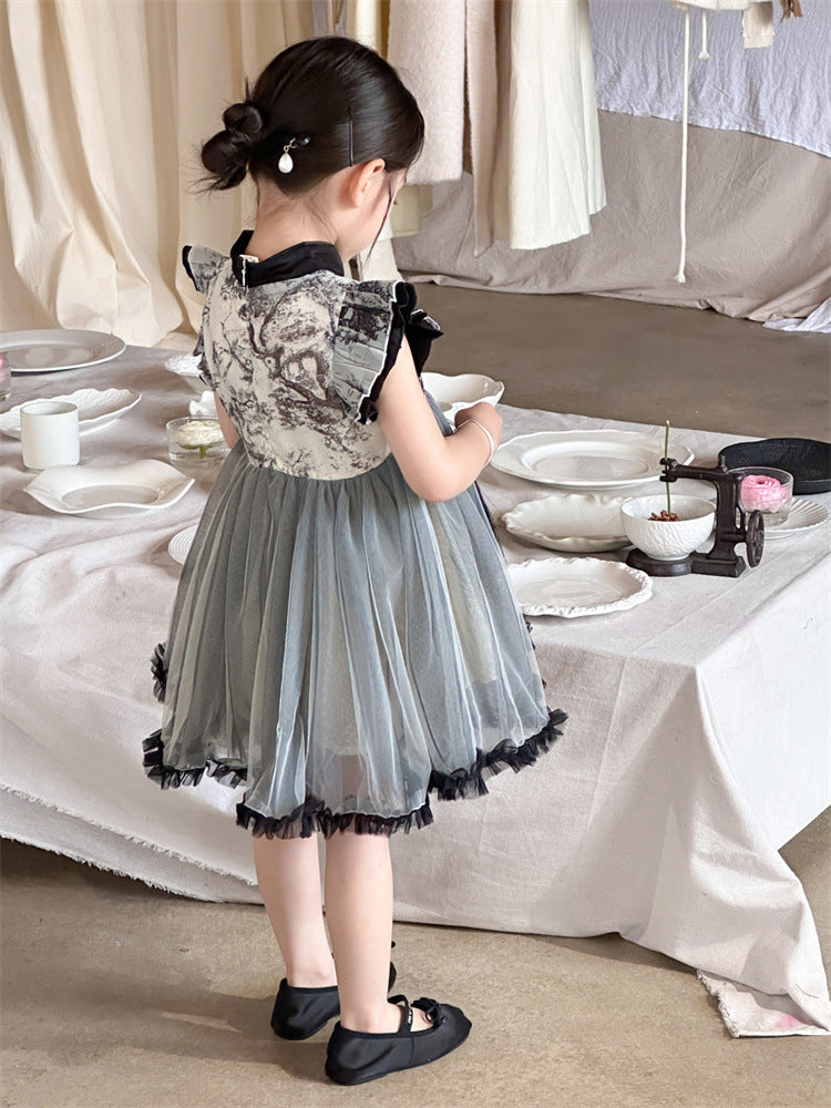 Qipao en tulle pour enfant | Ink