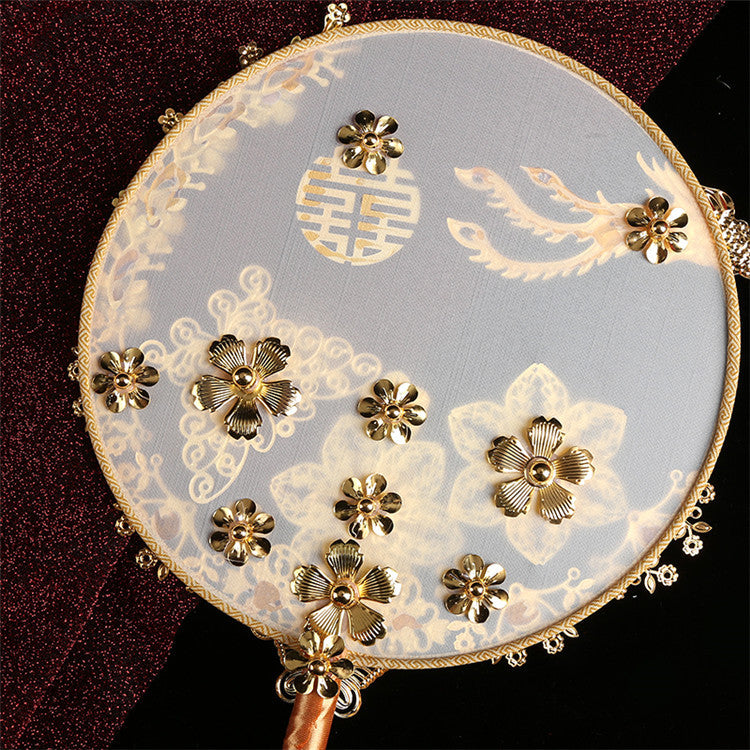 chinese golden wedding bridal hand fan