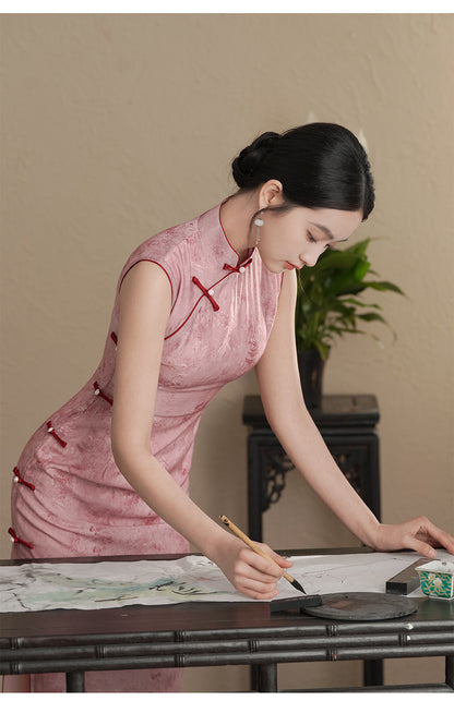 Pink Sleeveless Cheongsam Qipao Dress | Blush