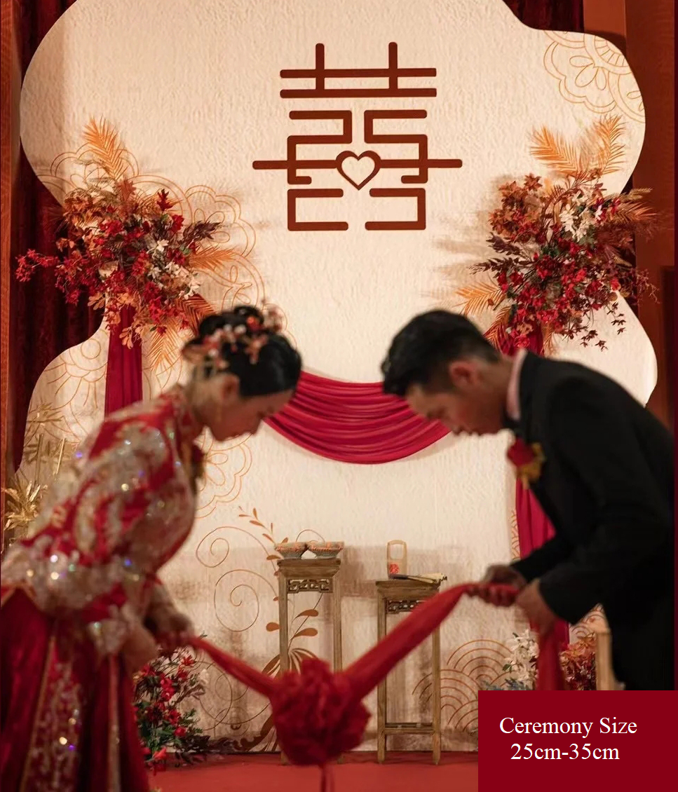 red Asian Wedding Pom Pom for Groom, wedding deco