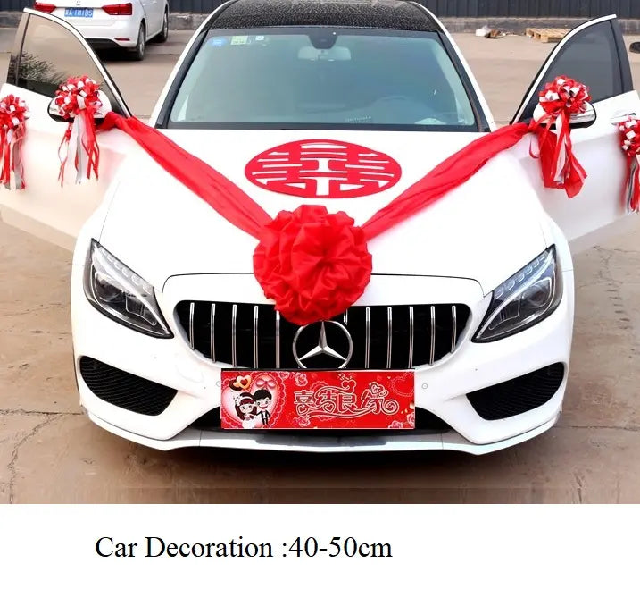 Chinese Wedding red fabric Pom Pom