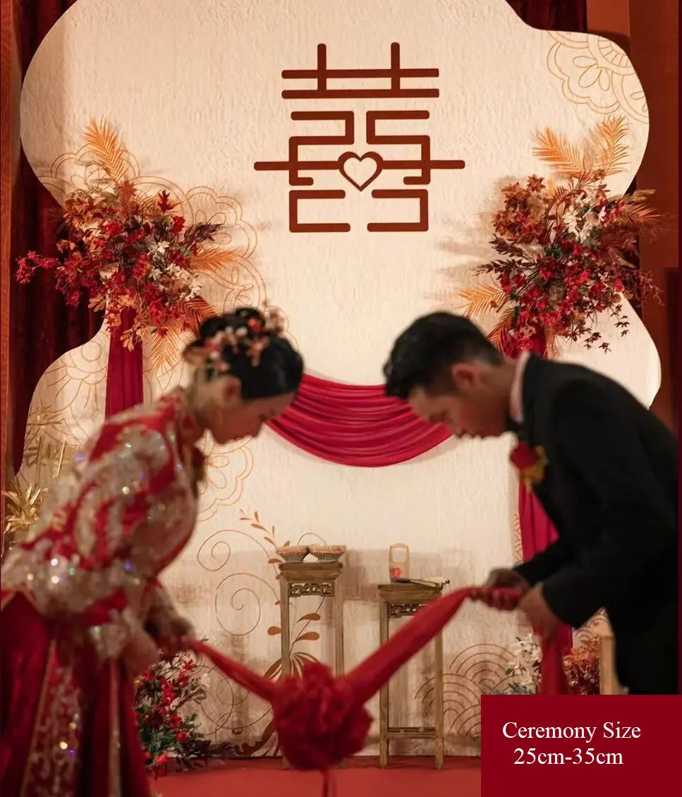 Chinese Wedding red fabric Pom Pom