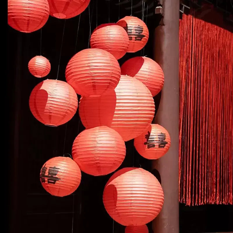 Red Double Happiness Paper Lanterns for chinese wedding 