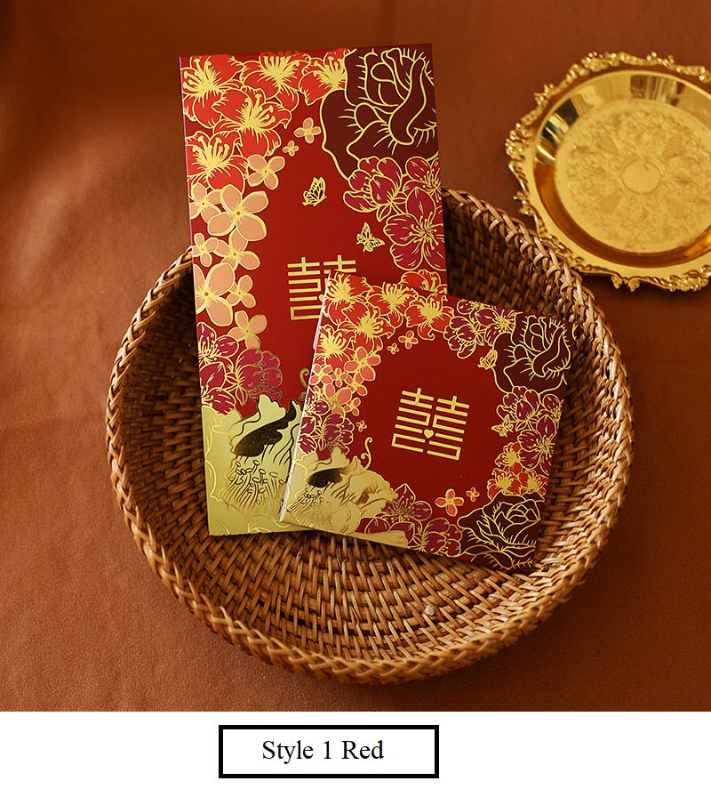 Double Happiness Floral Wedding Red Envelopes