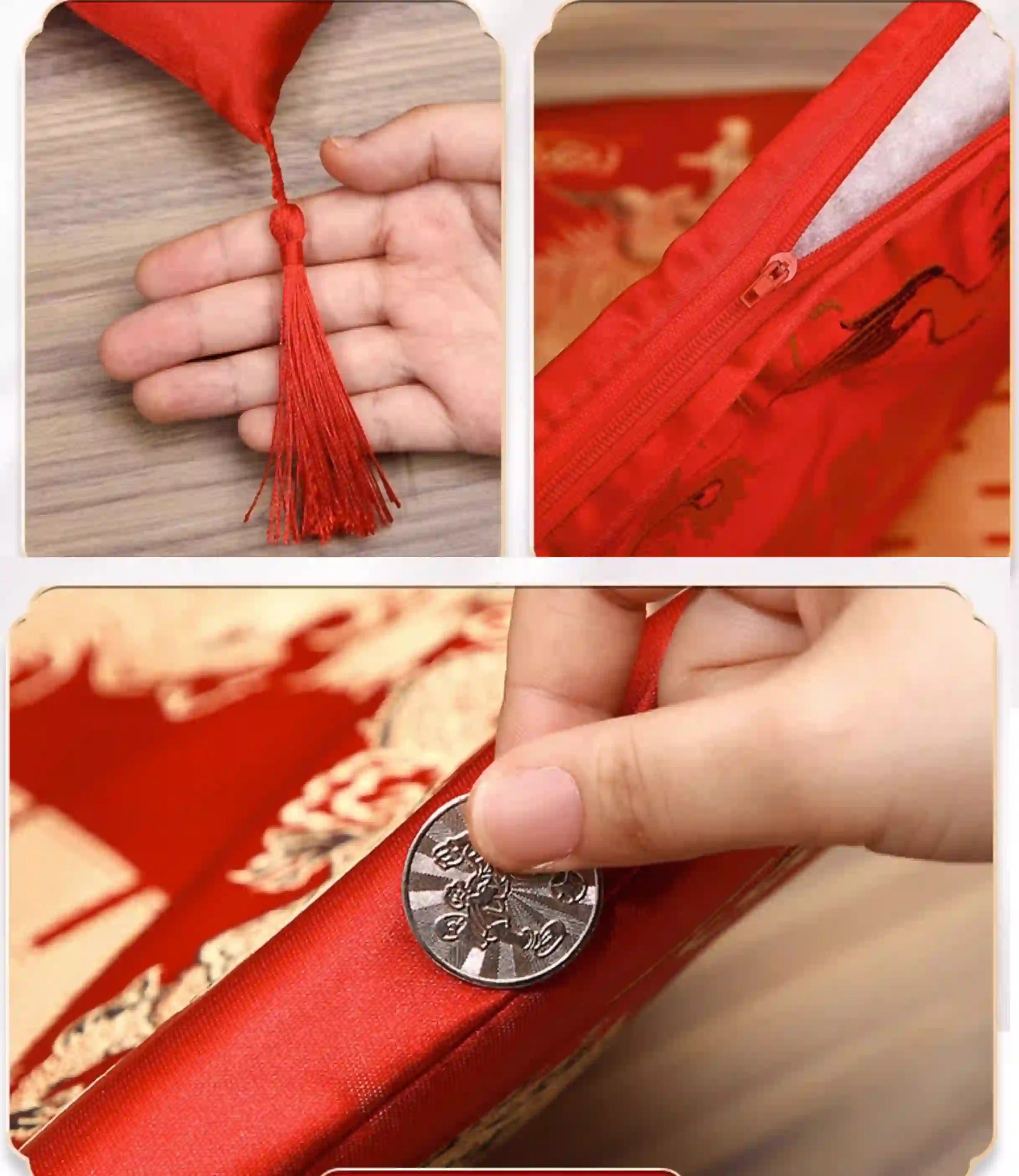 Double Happiness Dragon Phoenix Kneeling Pads for chinese wedding and tea ceremony