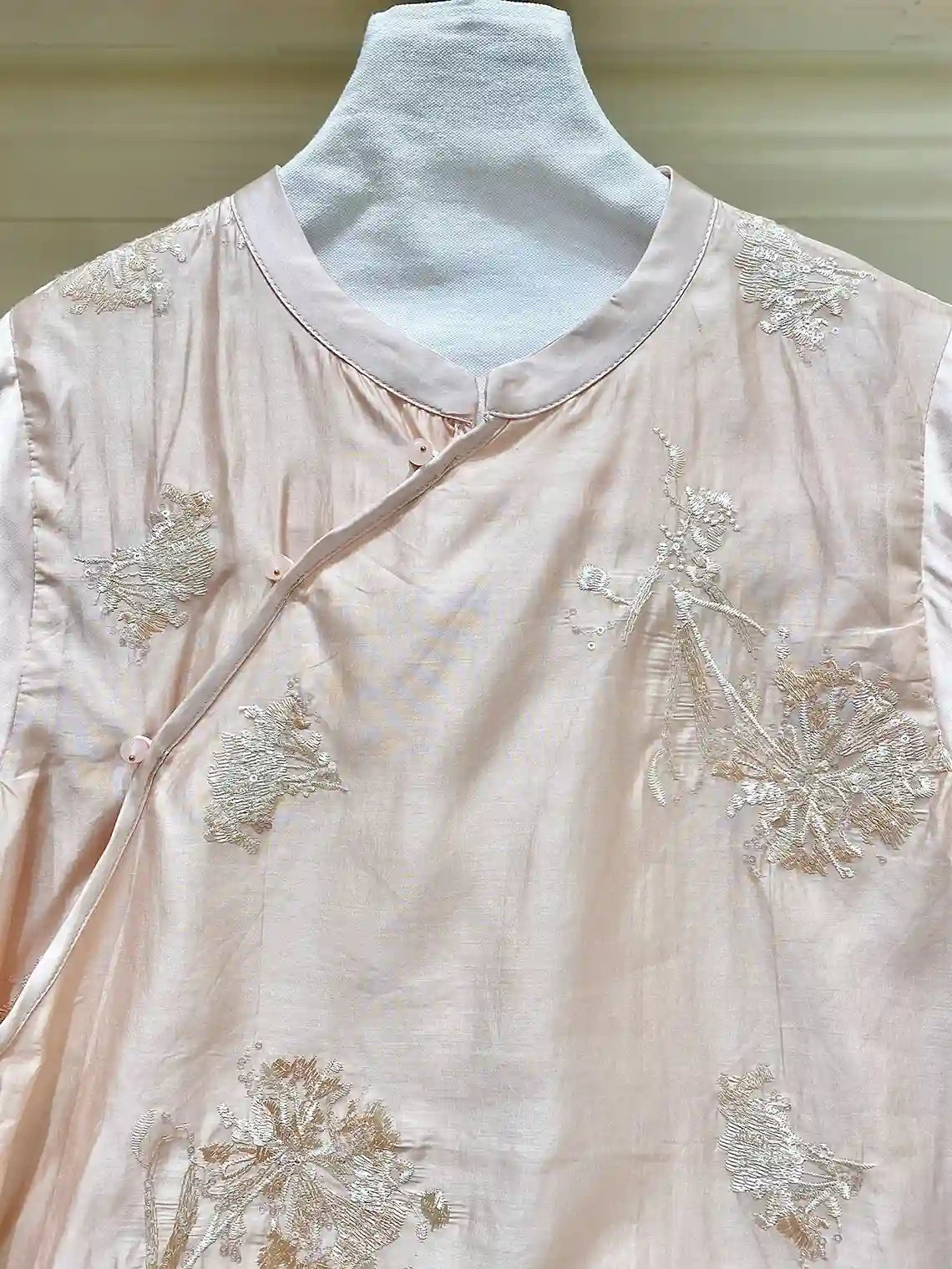New Chinese Style - Pink Sleeveless Asymmetric Top & Shorts Set