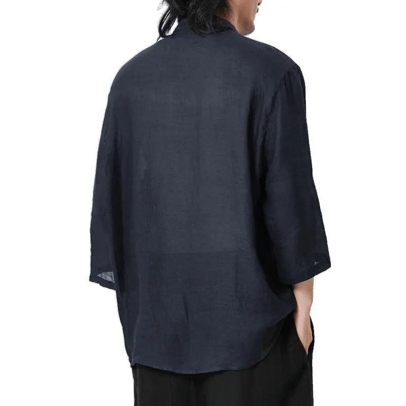 Vintage Chinese Style 100% Pure Ramie Tang Shirt