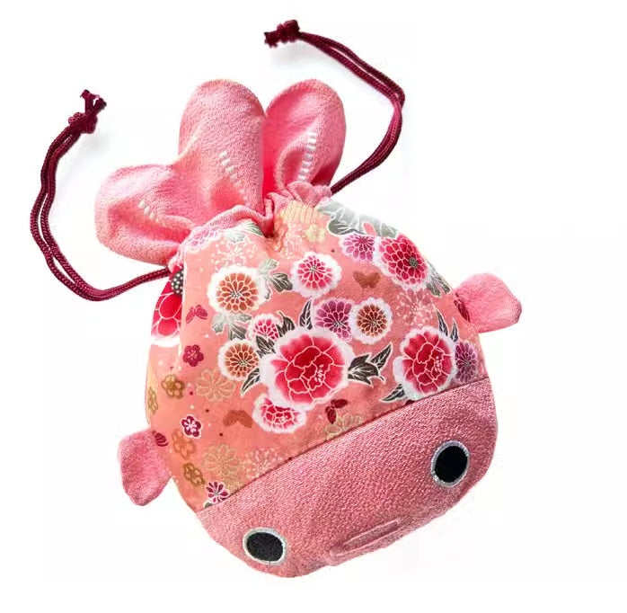 Oriental Floral Goldfish Pouch Bag