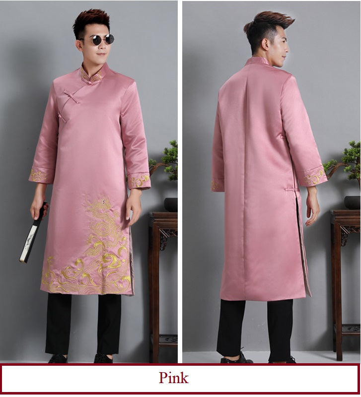 Chinese pink dragon tang jacket