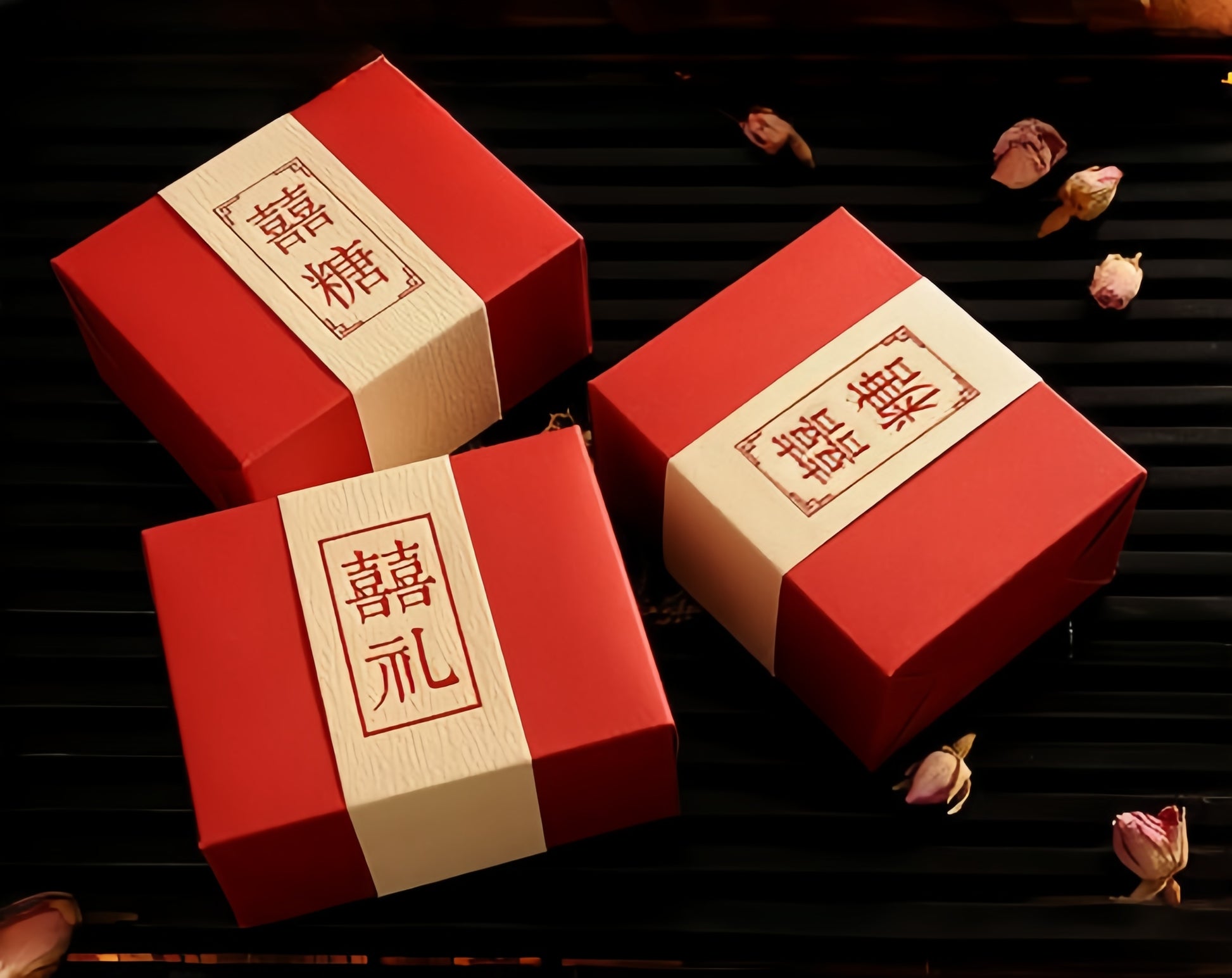 red double happiness chinese wedding favor sweet chocolate gift box