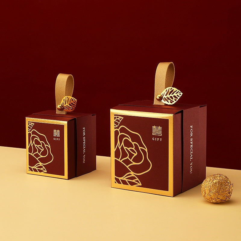 Double Happiness Favor boxes| Golden Rose (Set of 20) - Oriental Me