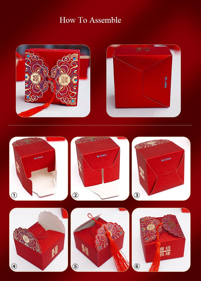 Double Happiness Favor Boxes (Set of 20pcs) - Oriental Me