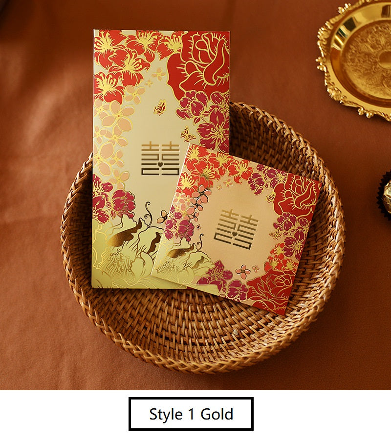 Double Happiness Floral Wedding Red Envelopes