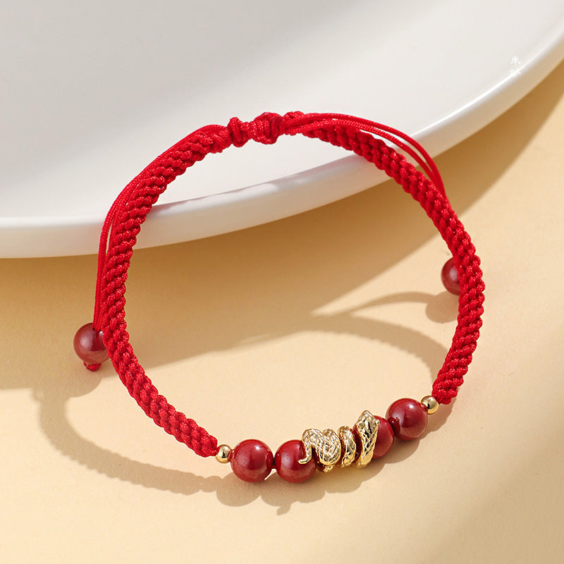 Year of the Snake Lucky Red Rope Bracelet