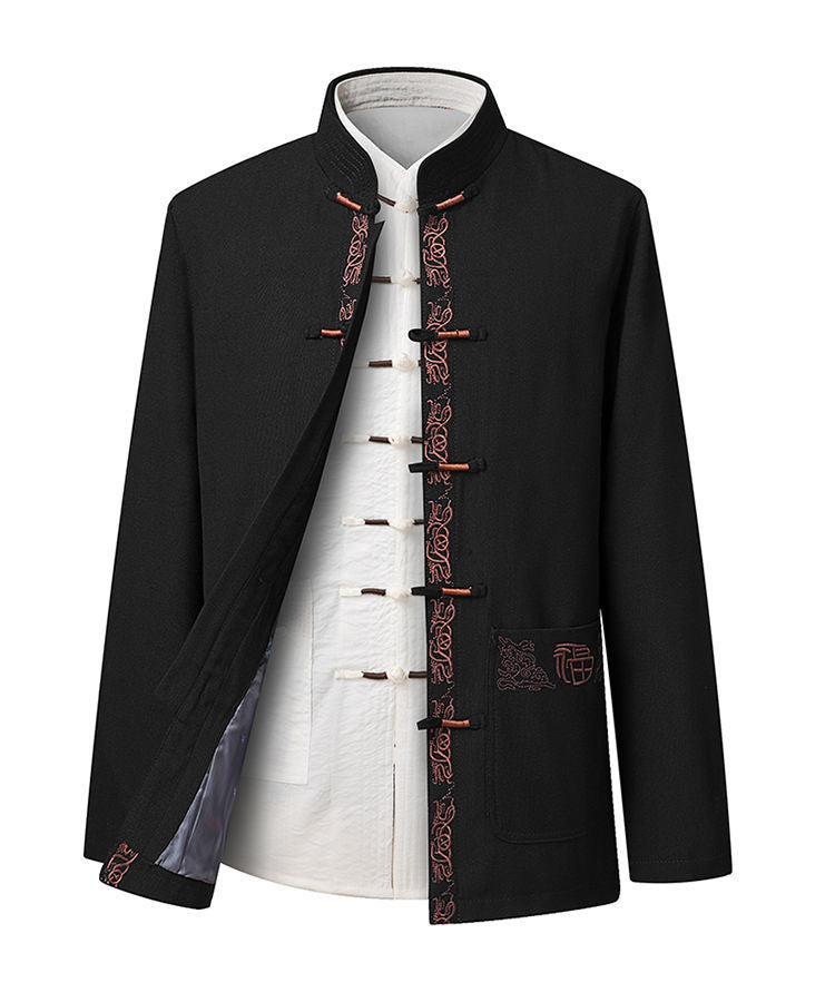black traditional chinese tang jacket