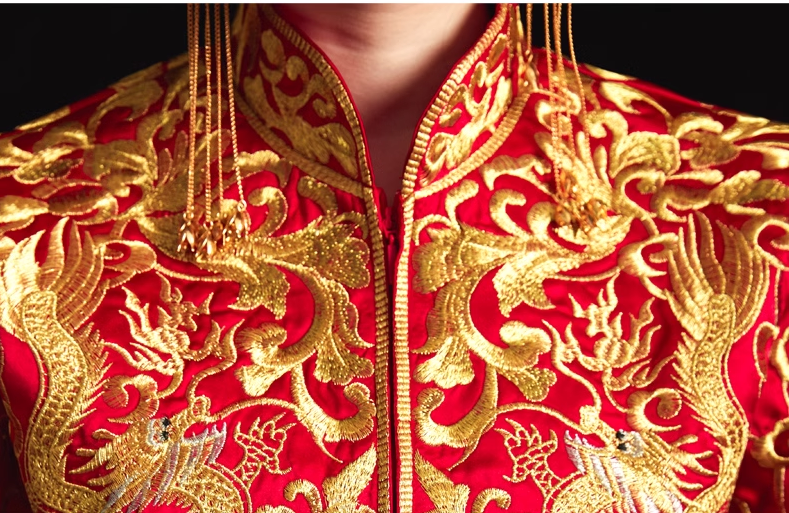 Chinese Dragon Phoenix Wedding Qun Kwa Dress| Gem