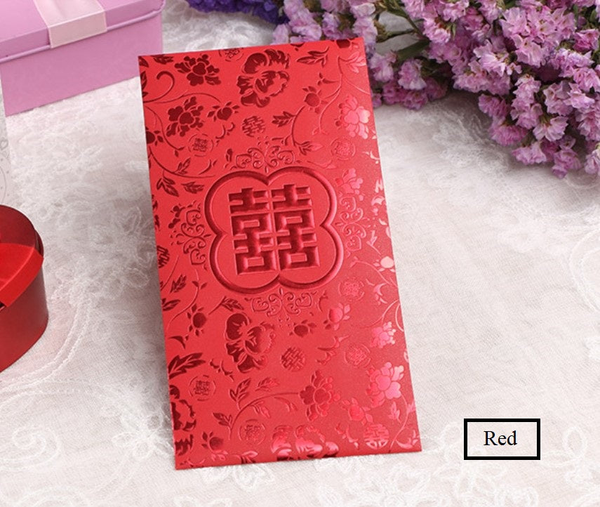 red Double happiness wedding red envelope