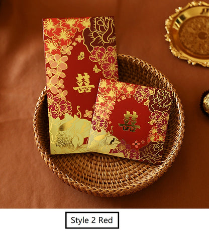 Double Happiness Floral Wedding Red Envelopes