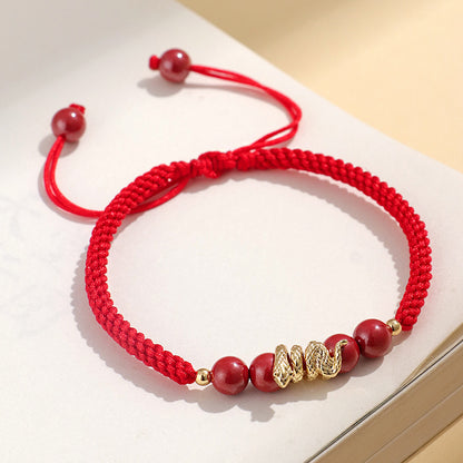 Year of the Snake Lucky Red Rope Bracelet