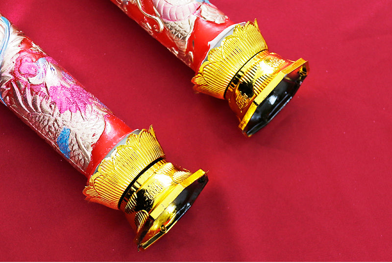 Red Dragon & Phoenix Double Happiness Candles - Oriental Me