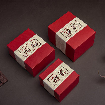 red double happiness chinese wedding favor sweet box