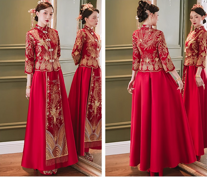 Chinese Bridal Phoenix  Qun Kwa Dress