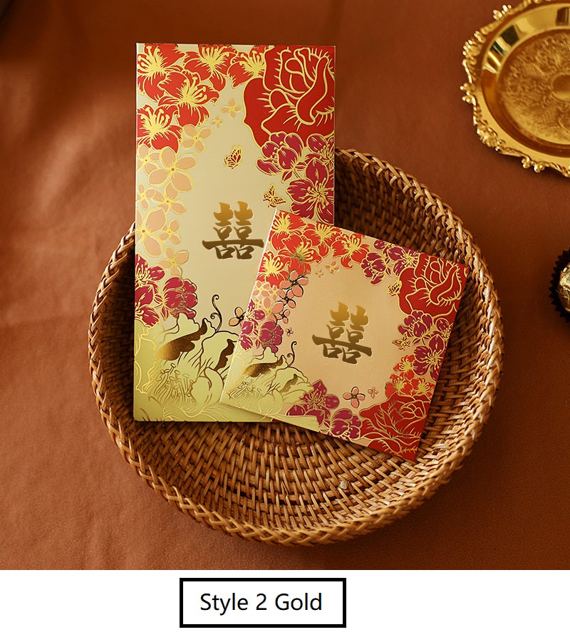 Double Happiness Floral Wedding Red Envelopes