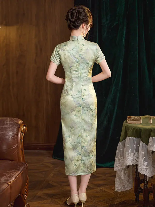Élégante qipao florale verte | Grace