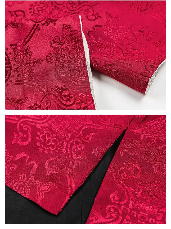 Veste de costume pour homme avec broderie de dragon chinois Manchu Tang Mandarin
