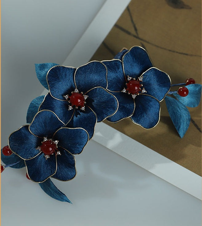 Gelb Rosa Jade gleich aussehen Floral Orientalisch Asiatisch Chinesisch Haarstab Kamm Haarnadel Haarteil Teezeremonie | Brautparty-Accessoires
