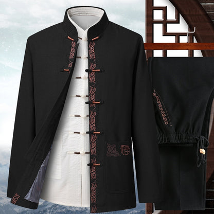 black  traditional chinese tang jacket and pants