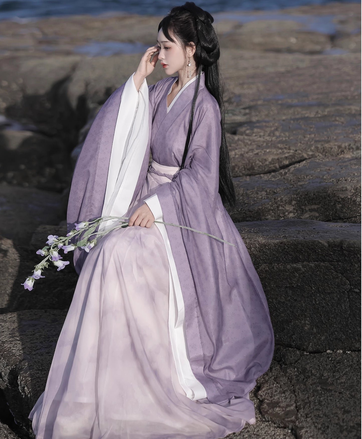 Purple  Wei Jin-style Flowing Hanfu