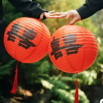 Red Double Happiness Paper Lanterns for chinese wedding 