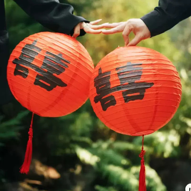 Red Double Happiness Paper Lanterns for chinese wedding 