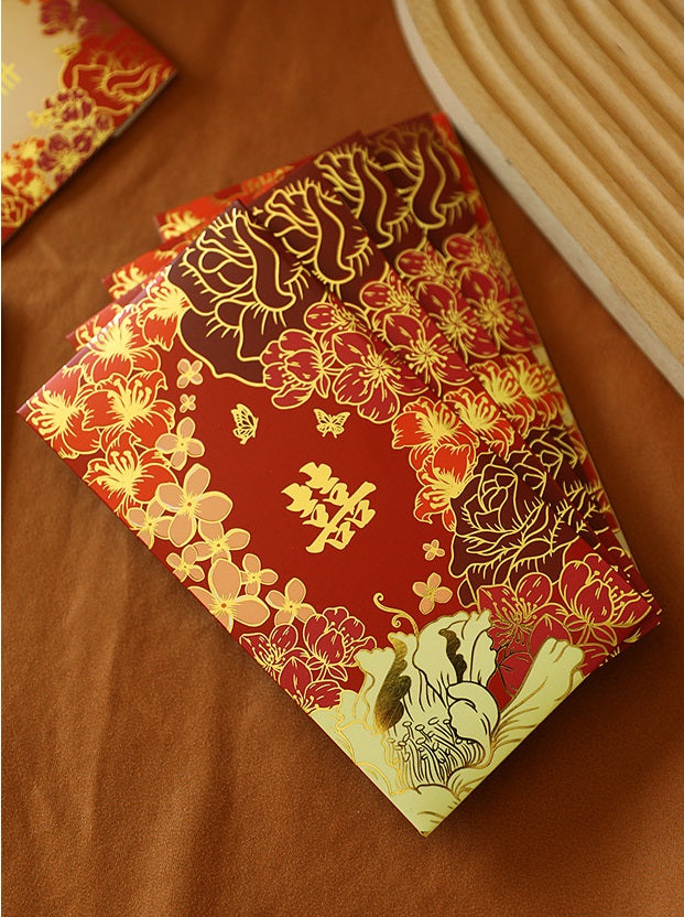 Double Happiness Floral Wedding Red Envelopes