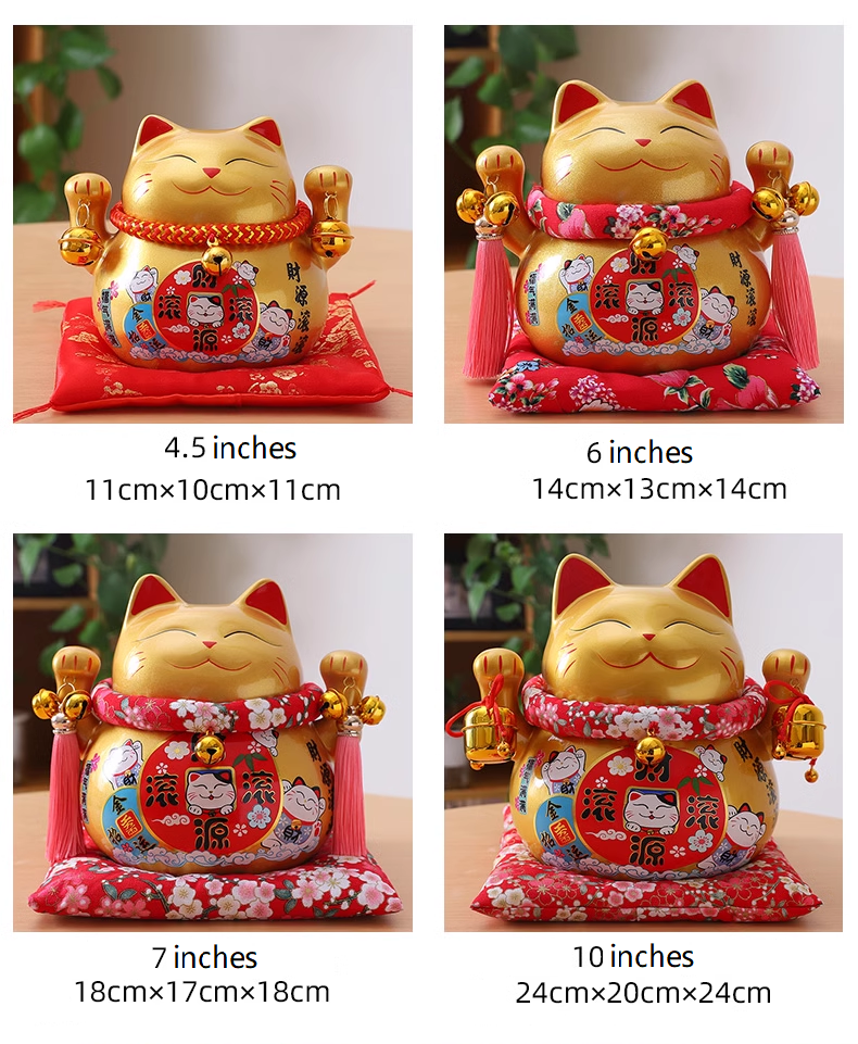 Golden Fortune  Fengshui Lucky Cat - Oriental Me