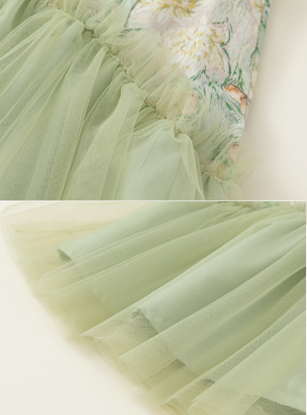 Floral Tulle Kid's Qipao