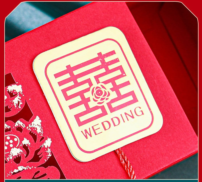 ed double happiness floral wedding favor box