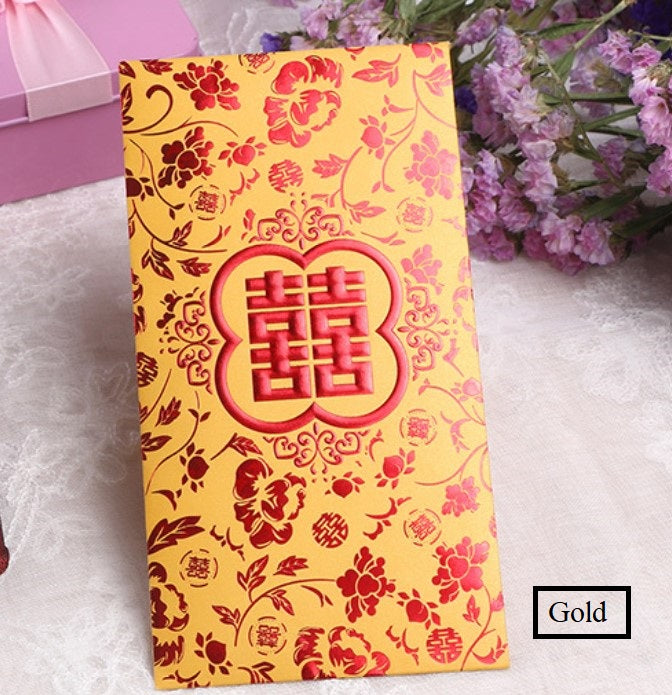 yellow Double happiness wedding red envelope