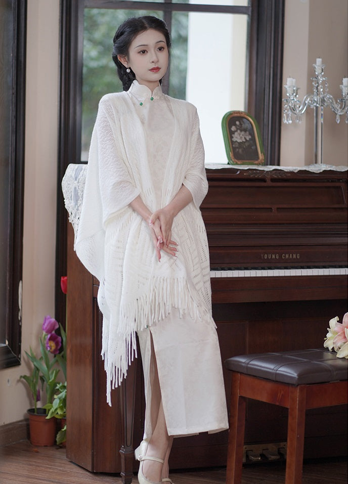 White Sleeveless Cheongsam Qipao Dress | Breeze