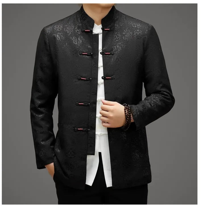 Black Chinese Mandarin Tang Jacket 