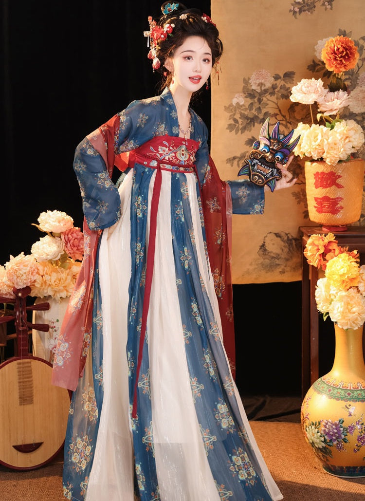 Red Blue Tang Dynasty HanFu Dress