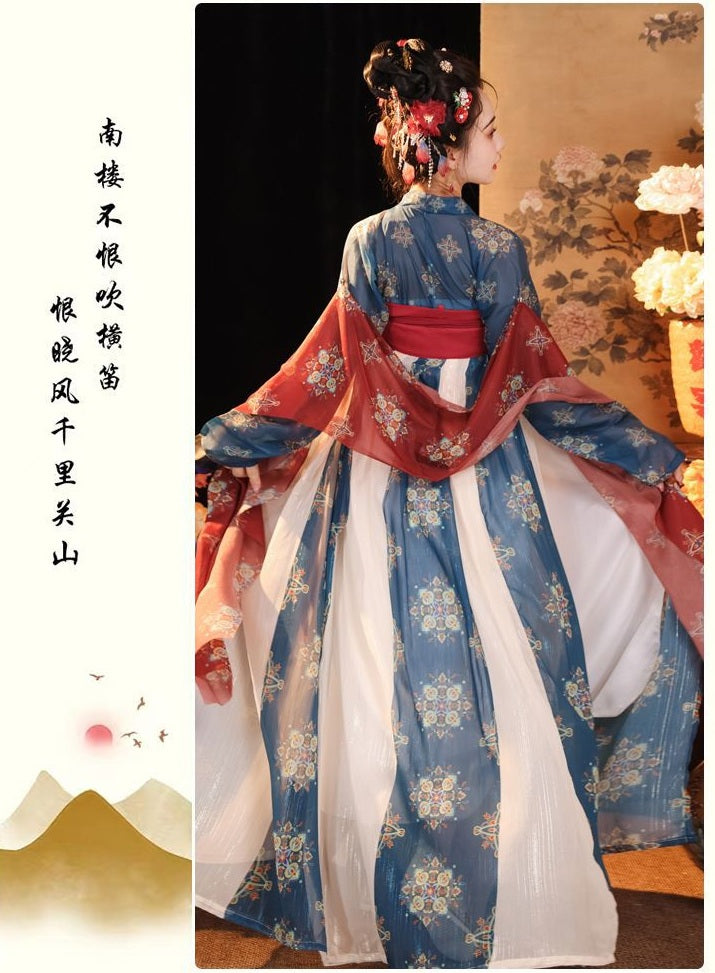 Red Blue Tang Dynasty HanFu Dress