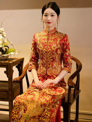 Chinese Dragon Phoenix Wedding Qun Kwa Dress