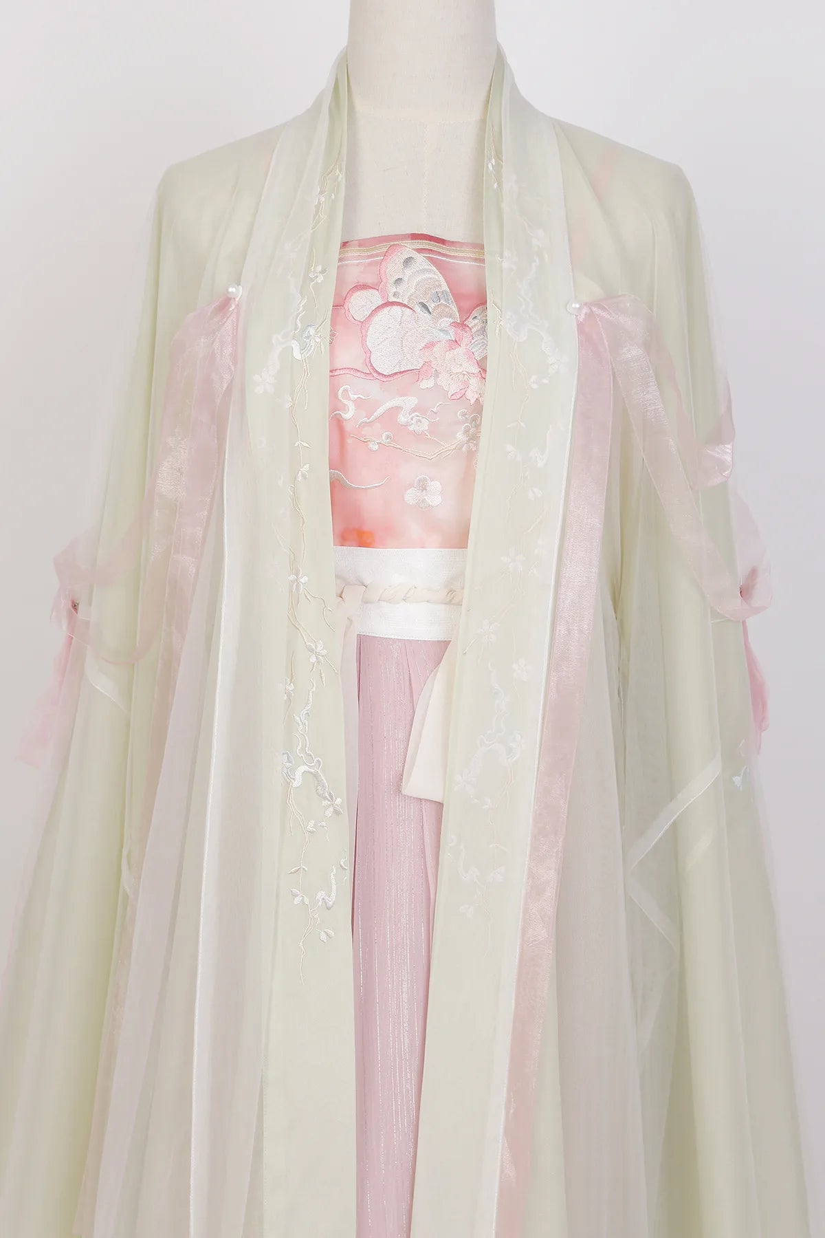 Chinese Pink Green Tang Dynasty HanFu Dress