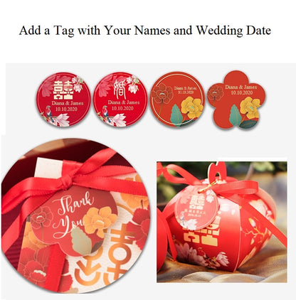 Custom made tag for wedding favor box